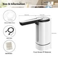 Uncahome Water Pump for 5 Gallon Bottle, Rechargeable Portable Electric Water Bottle Dispenser, Foldable Automatic Water Jug Pump for for Home, Office & Camping (White)