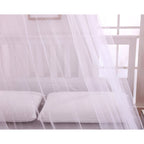 Universal Dome Mosquito Mesh Net Easy Installation Hanging Bed Canopy Netting for Single to King Size Beds Hammocks Cribs(White)