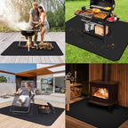 Under Grill Mat, 50 x 36 inch Reusable BBQ Floor Mats, Deck Patio Protector Mat, Indoor Fireplace Mats Fire Pit Mats, Fire and Oil Resistant, Easy to Clean, Black