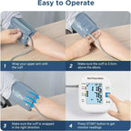 Blood Pressure Monitors for Home Use，Automatic Upper Arm Blood Pressure Cuff BP Machine with Backlit Display for 2 Users, White