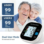 Blood Pressure Monitor for Home Use - Automatic BP Machine with Large Backlit Display High Accuracy for 2 Users with 22-42cm Arm Cuff & Storage Bag (Black)