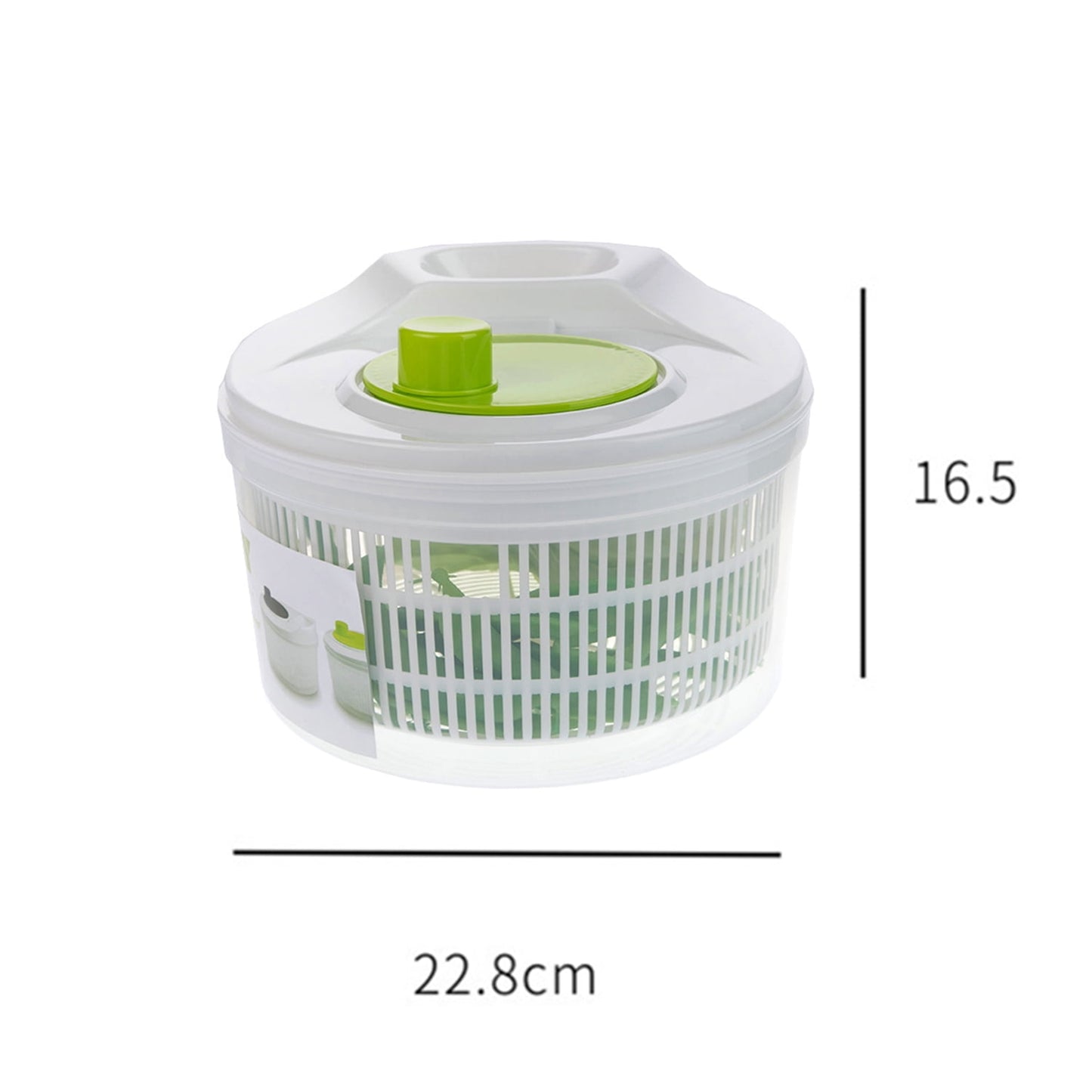 Swtroom Salad Spinner Vegetable Dryer, 3.4 Quart Fruit Veggie Bowl Lockable Colander Basket and Lid with Drawcord Switch