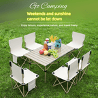 COWIN Folding Camping Table Portable Lightweight Small Beach Table 37.4x22.4x 19.7 in Outdoor for Cooking Beach Hiking Fishing BBQ