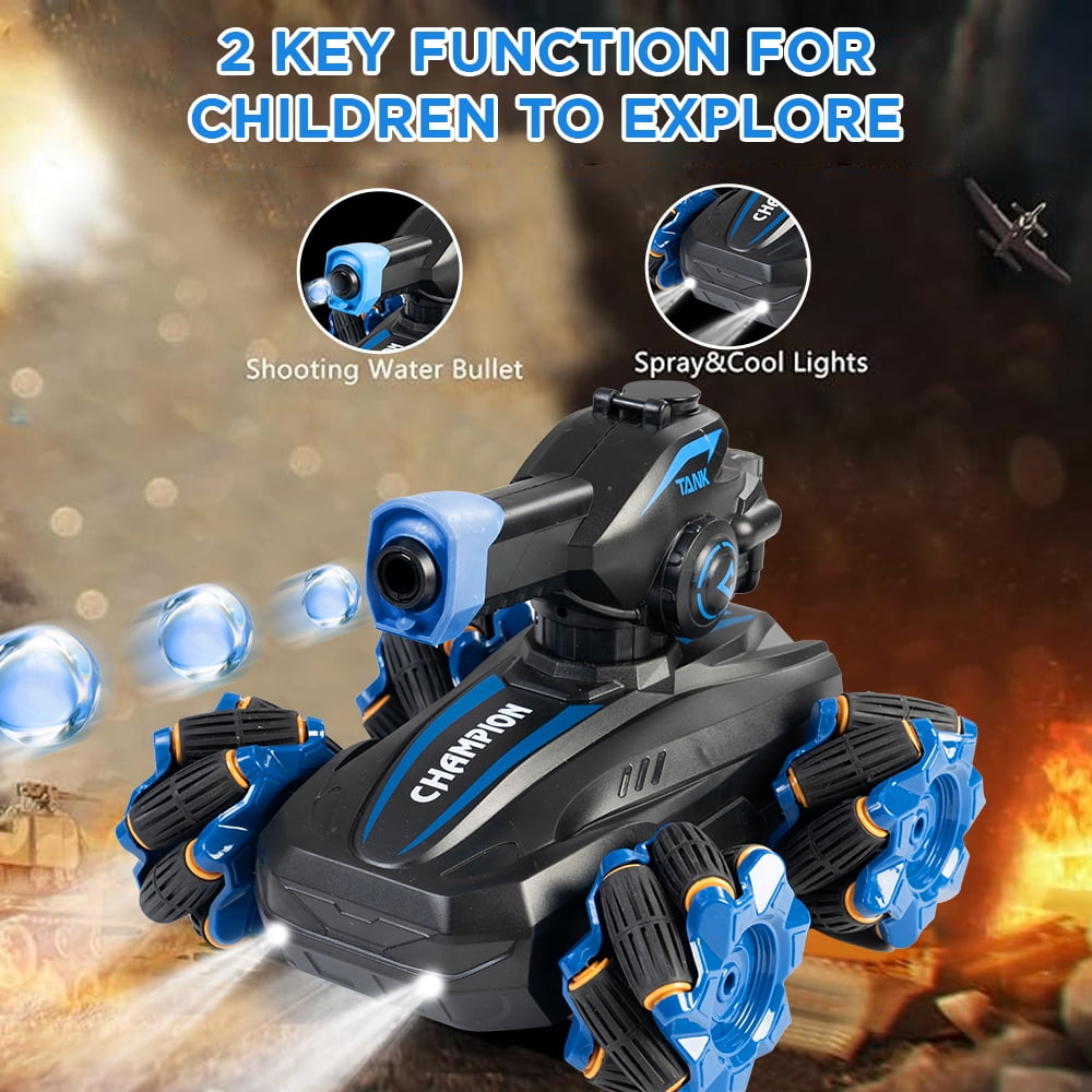 RC Tank Remote Control Car Stunt Car Gesture Sensing for Kids 4WD All Terrain 360°Rotating Fun Outdoor Toys Creative Gift