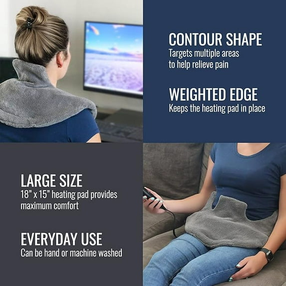 Heating Pad for Neck and Shoulders Grey