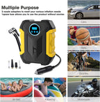 COWIN, Black/Yellow 12 V 150 PSI Portable Tire Inflator Air Compressor Pump