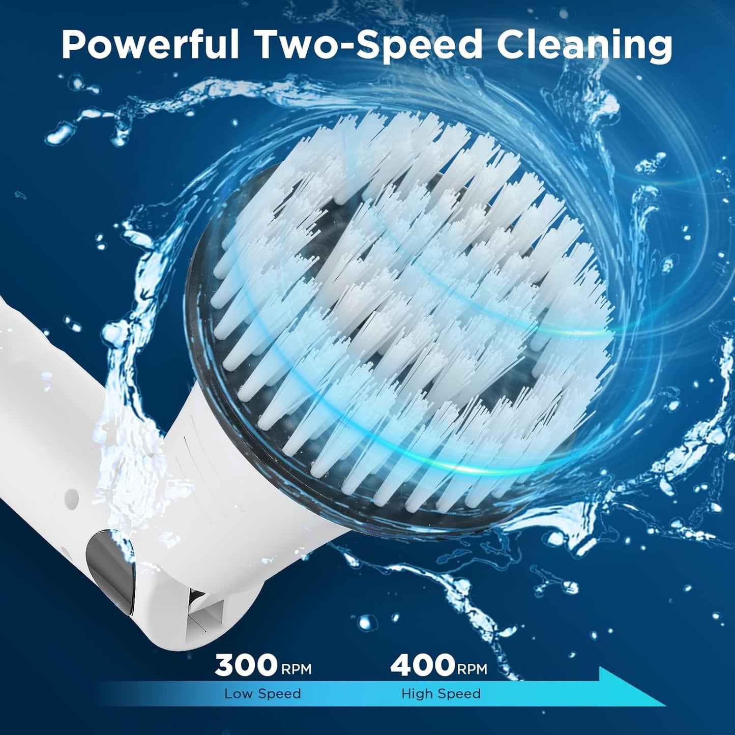 Electric Spin Scrubber, 2024 upgraded Bathroom Cleaner, Power Shower Cleaning Brush with Extendable Handle & 4 Brush Heads, Shower Scrubber for Bathtub Tile Grout Kitchen Window and Floor