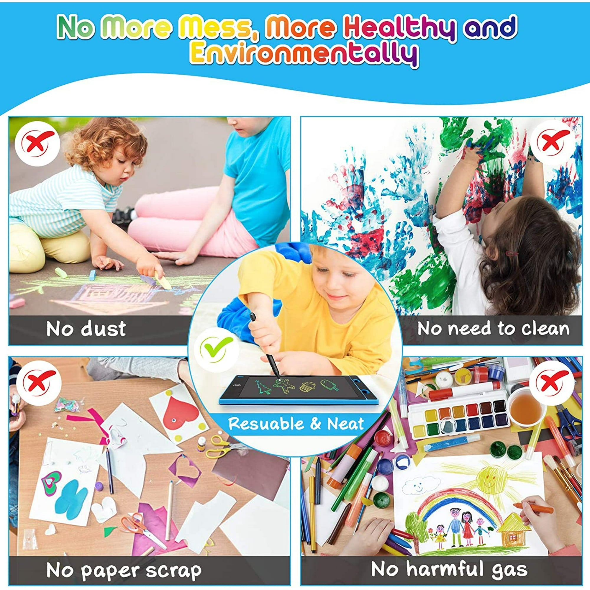 2 Pack LCD Writing Tablet for Kids 10 inch,Doodle Board, Electronic Drawing Tablet Drawing Pads, Preschool Toys for Baby Girl Boy GiftsEducational Birthday Gift for 3-8 Years Old Kids