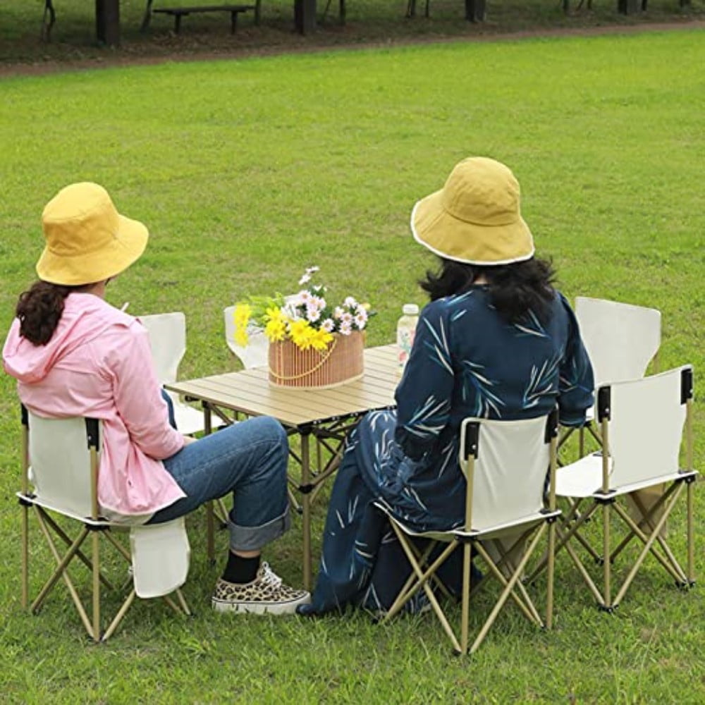 COWIN Folding Camping Table Portable Lightweight Small Beach Table 37.4x22.4x 19.7 in Outdoor for Cooking Beach Hiking Fishing BBQ