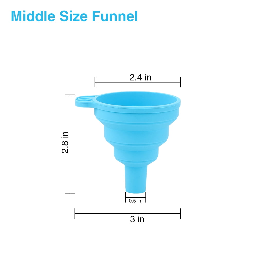 Kitchen Funnel Set Silicone Foldable Funnel Kitchen Gadgets Canning Food Funnel for Wide Mouth Jar Large Medium Small 4 Pack