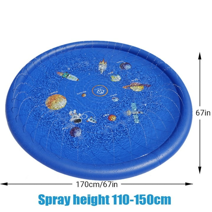 67" Inflatable Splash Pad for Toddlers, Outdoor Sprinkler for Kids, Dog Sprinkler Pool, Inflatable Water Toys Inflatable Wading Baby Pool