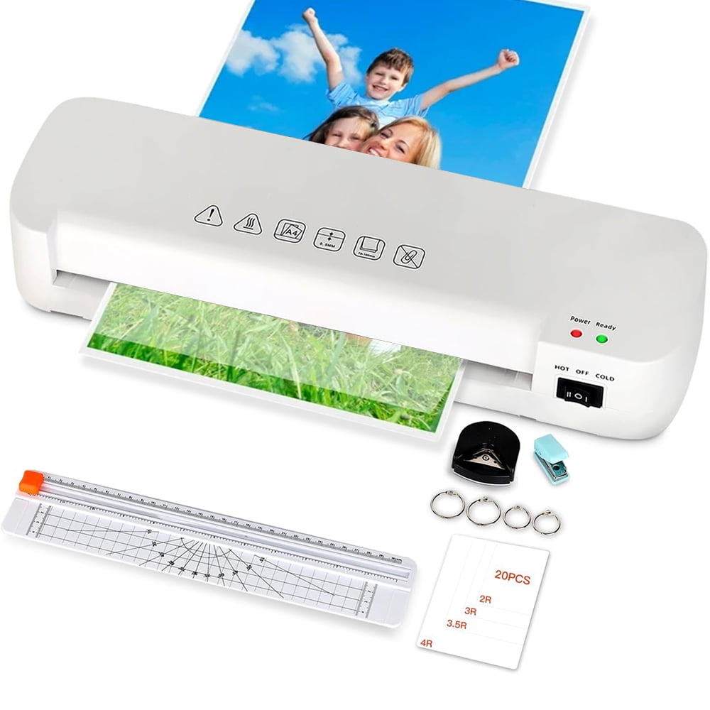 Laminator, A4 Laminator Machine, 13in Laminator Hot & Cold Thermal Laminator For Home Office School Business Use With Paper Trimmer and Corner Rounder